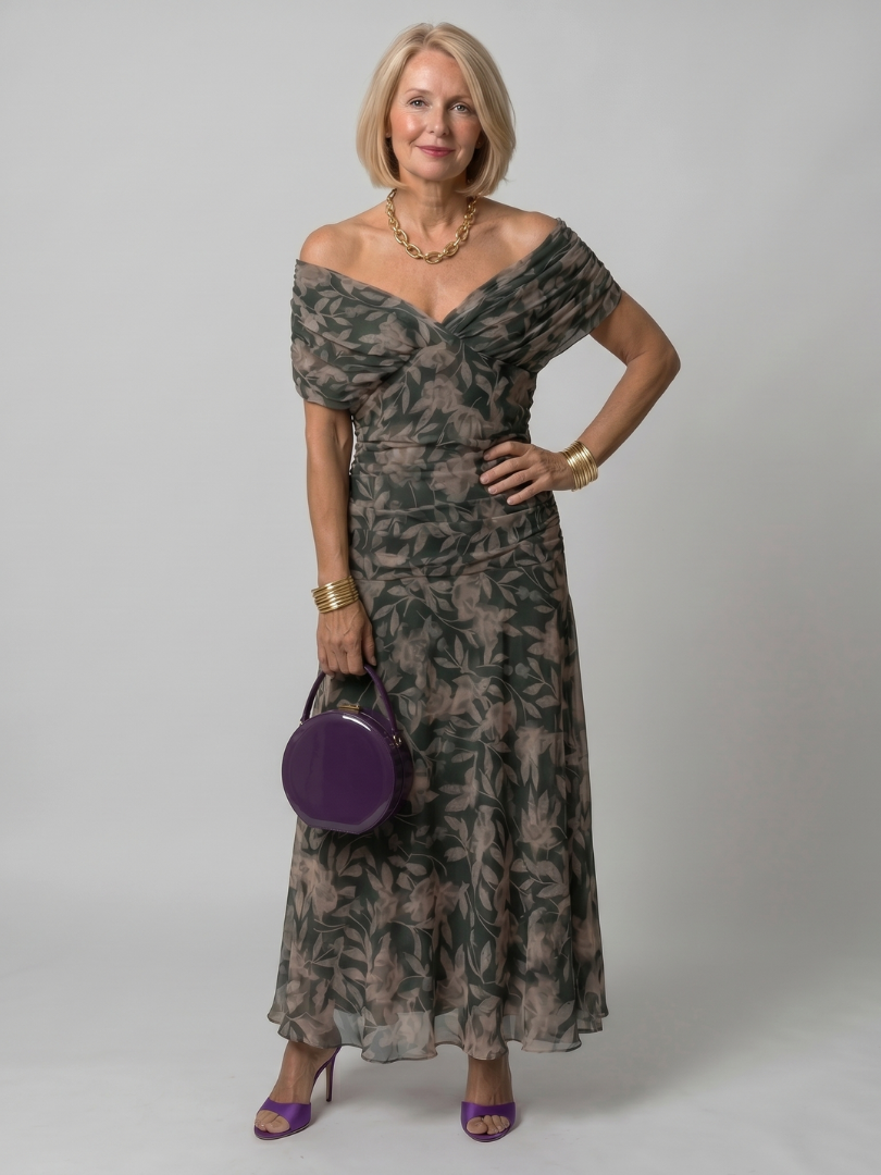Calen | Vestido fluido con hombros descubiertos