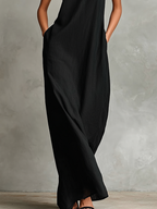 Catalina | Vestido largo negro minimalista