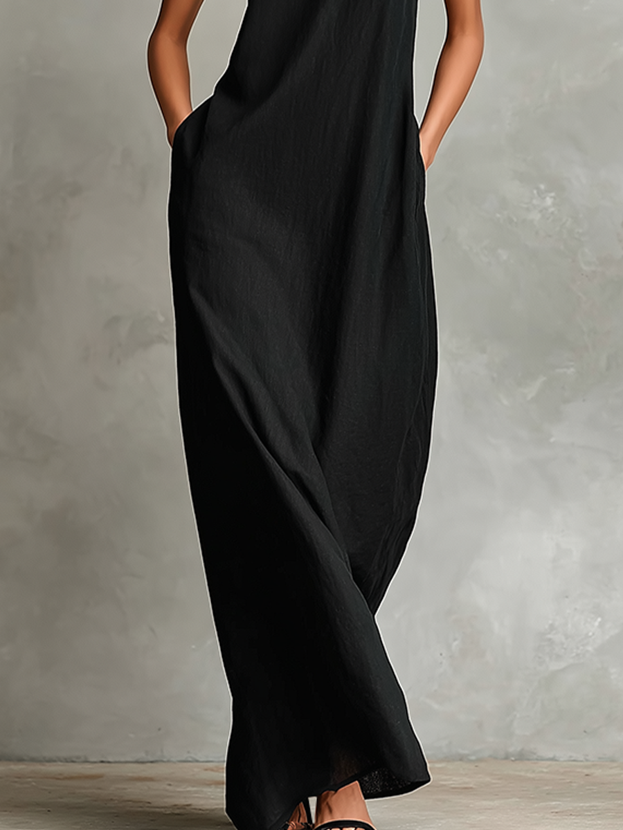 Catalina | Vestido largo negro minimalista
