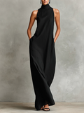 Catalina | Vestido largo negro minimalista