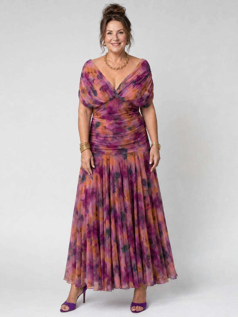 Calen | Vestido fluido con hombros descubiertos
