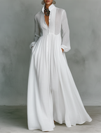 Solena | Vestido maxi fluido con botones