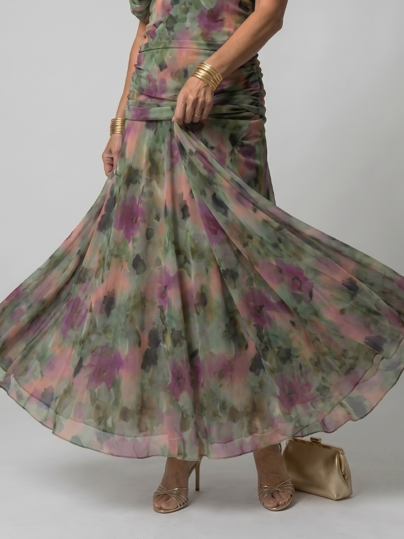 Calen | Vestido fluido con hombros descubiertos