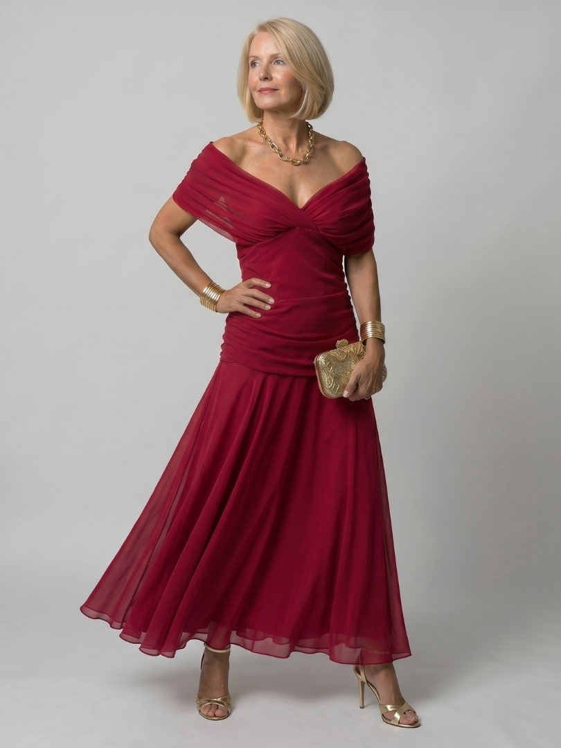 Calen | Vestido fluido con hombros descubiertos