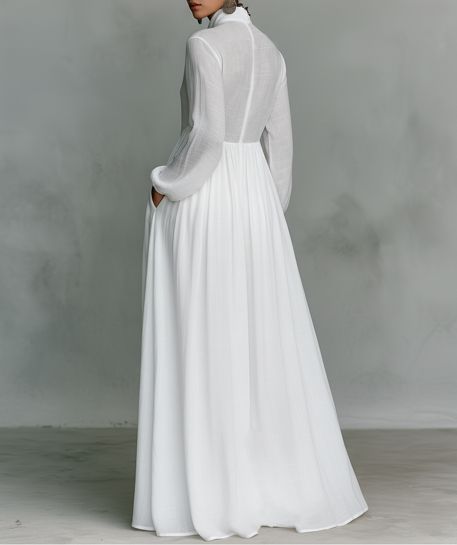 Solena | Vestido maxi fluido con botones