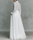 Solena | Vestido maxi fluido con botones
