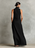Catalina | Vestido largo negro minimalista