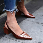 Ivonne | Zapatos punta fina con tacón de bloque