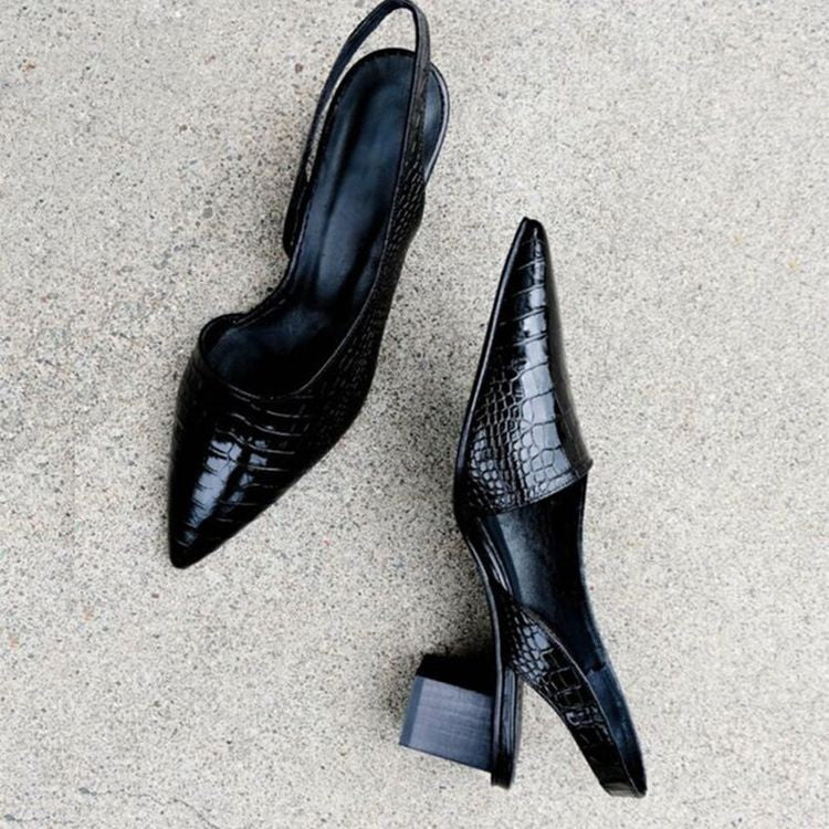 Ivonne | Zapatos punta fina con tacón de bloque
