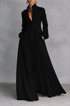 Solena | Vestido maxi fluido con botones