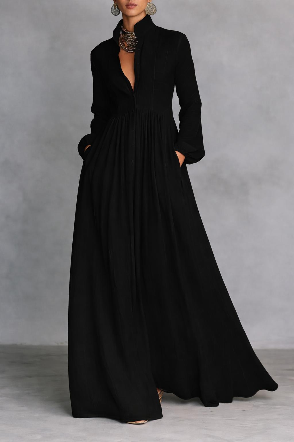 Solena | Vestido maxi fluido con botones