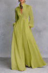 Solena | Vestido maxi fluido con botones