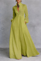 Solena | Vestido maxi fluido con botones