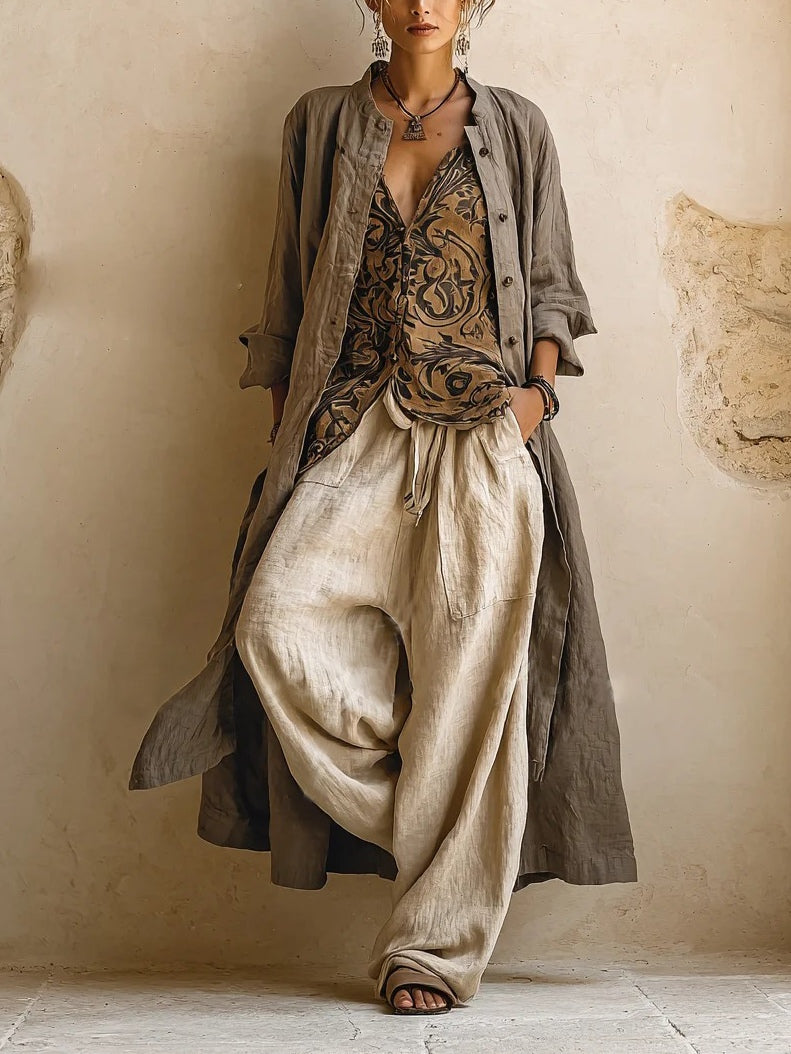 Julia | Conjunto boho fluido con capas