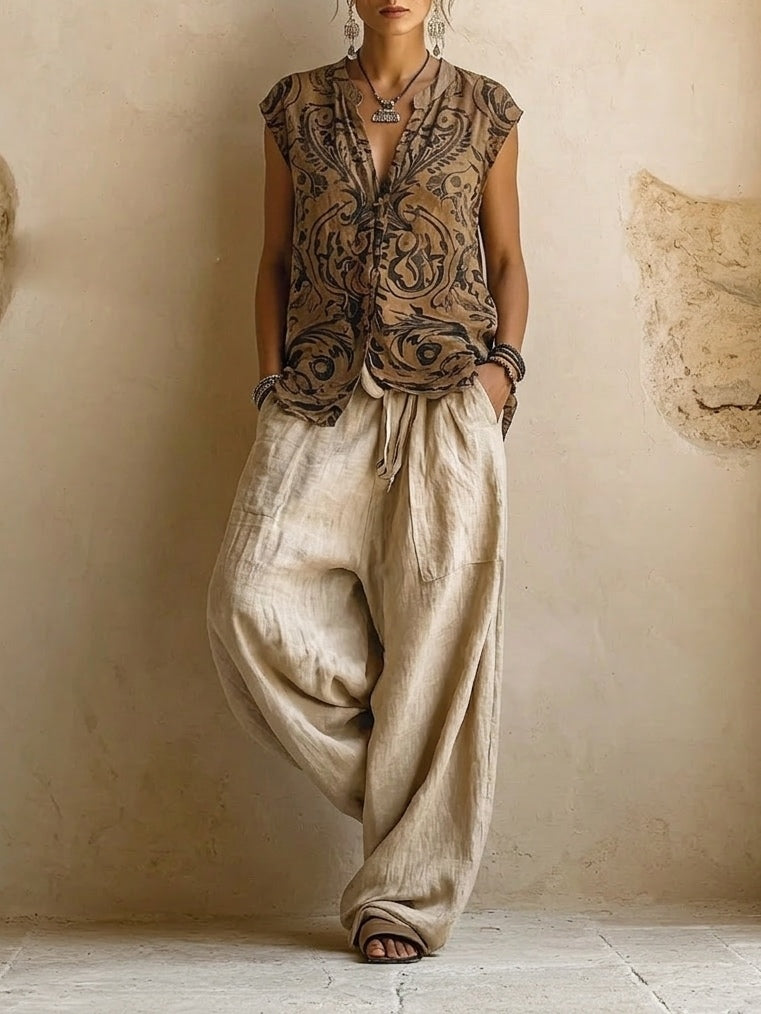 Julia | Conjunto boho fluido con capas