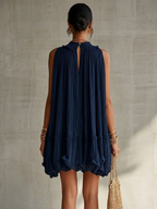 Camila | Mini vestido de chifón azul noche