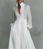 Solena | Vestido maxi fluido con botones