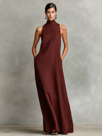 Catalina | Vestido largo negro minimalista