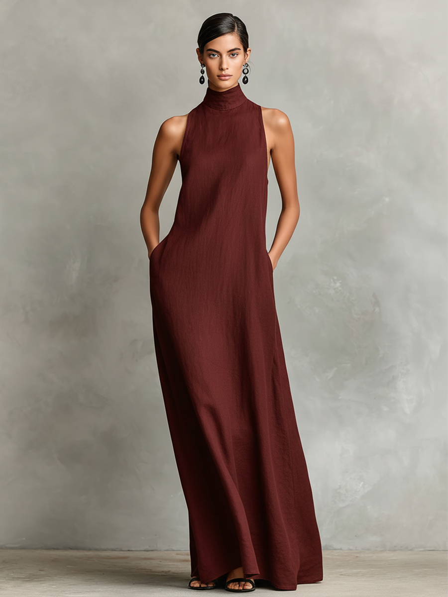 Catalina | Vestido largo negro minimalista